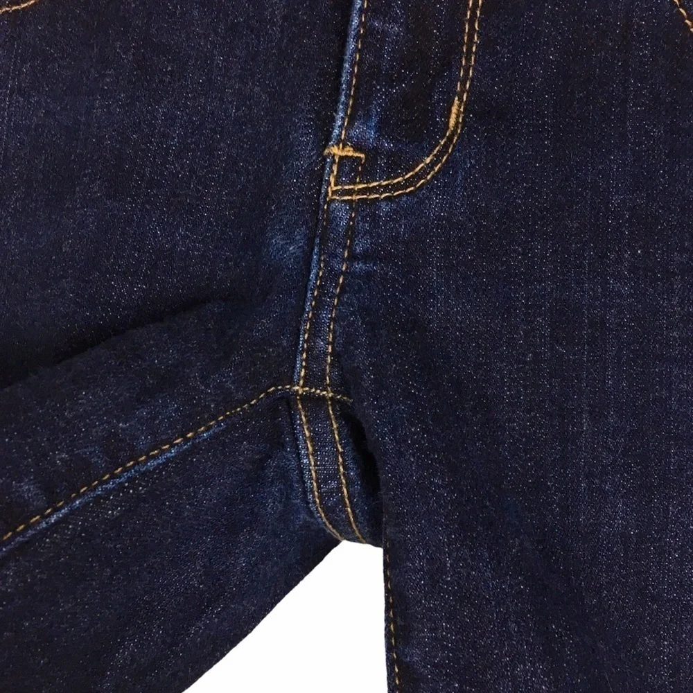 AMERICAN EAGLE Jean Shorts Cut Off Bermuda Long Stretch Denim Dark Wash Size 4